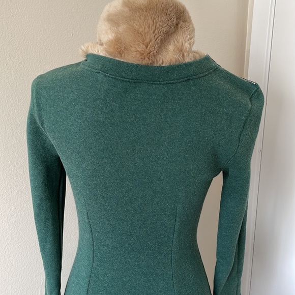 Band of Outsiders Green Emerald Sweater Dress with Fur Faux Collar size S - Picture 8 of 14